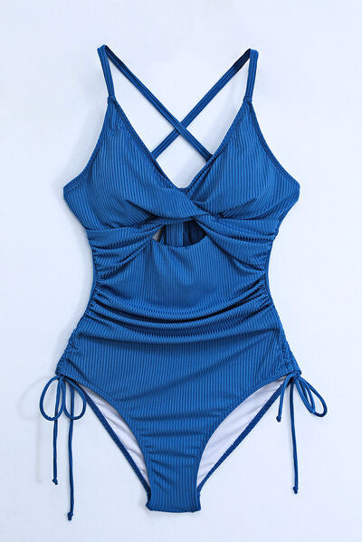 Cutout V-Neck Spaghetti Strap One-Piece Swimwear for a perfect OOTD – dress to impress outfits from Amexza