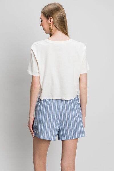 Cotton Bleu by Nu Label Yarn Dye Striped Shorts for a perfect OOTD – dress to impress outfits from Amexza