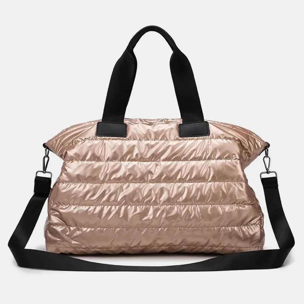 Quilted Nylon Oversize Travel Bag Rose Gold One Size for a perfect OOTD – dress to impress outfits from Amexza