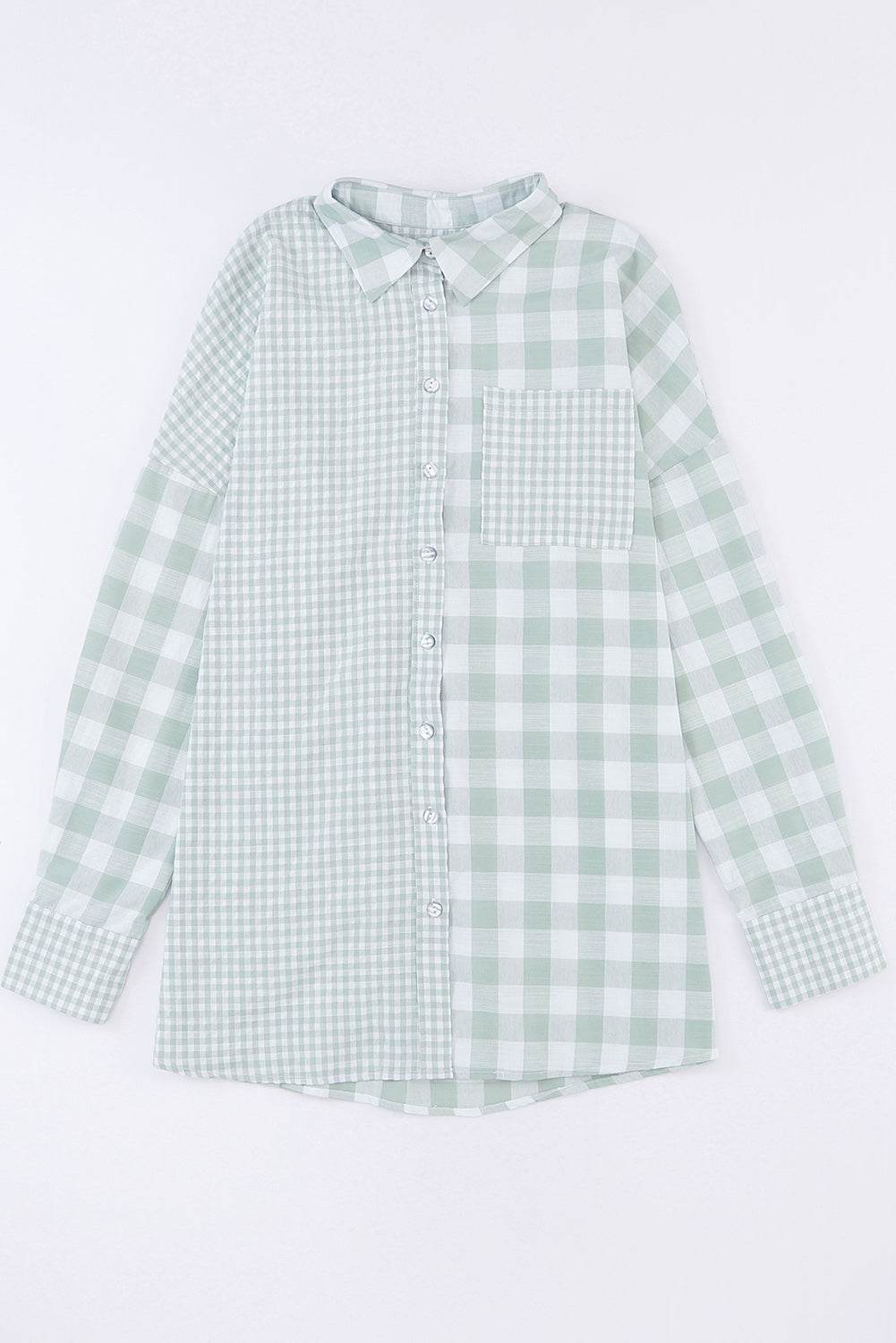 Pocketed Plaid Collared Neck Long Sleeve Shirt for a perfect OOTD – dress to impress outfits from Amexza