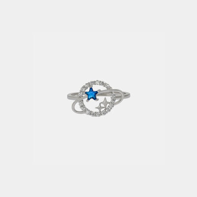 Planet Shape Inlaid Zircon 925 Sterling Silver Ring Silver for a perfect OOTD – dress to impress outfits from Amexza