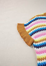 Contrast Round Neck Short Sleeve Sweater for a perfect OOTD – dress to impress outfits from Amexza