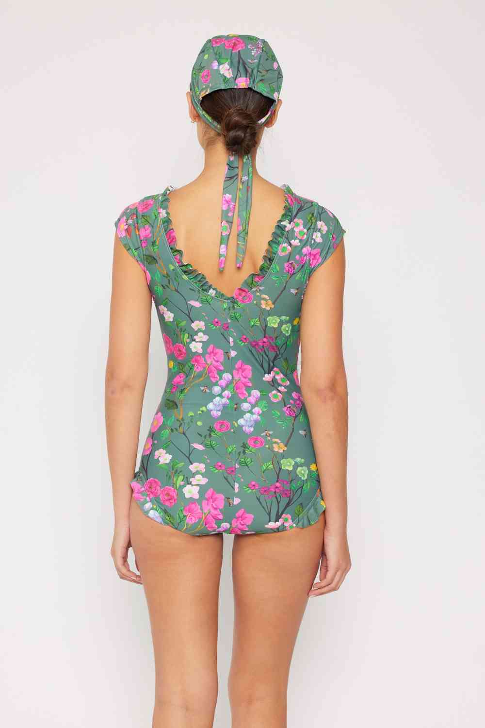 Marina West Swim Bring Me Flowers V-Neck One Piece Swimsuit In Sage for a perfect OOTD – dress to impress outfits from Amexza