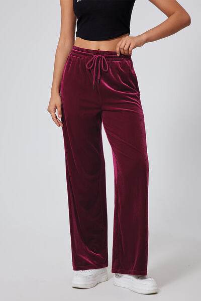 Drawstring Wide Leg Active Pants for a perfect OOTD – dress to impress outfits from Amexza