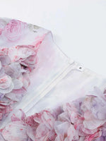 Floral Print Ruffled Mini Dress with Deep V-Neck