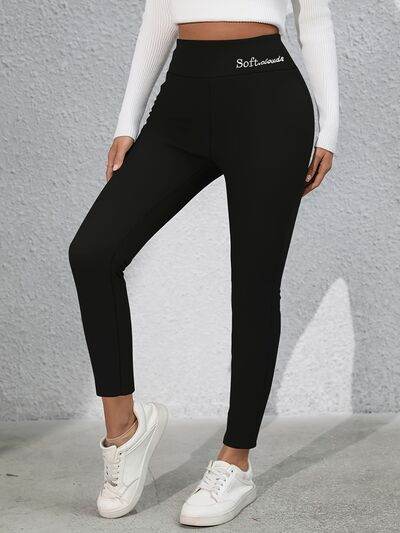 Full Size Letter Embroidered High Waist Leggings for a perfect OOTD – dress to impress outfits from Amexza