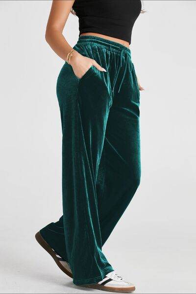 Drawstring Waist Wide Leg Active Pants for a perfect OOTD – dress to impress outfits from Amexza