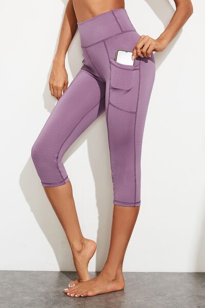 Waistband Active Leggings with Pockets Lavender for a perfect OOTD – dress to impress outfits from Amexza