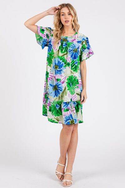 Ces Femme Floral Ruffled Short Sleeve Dress for a perfect OOTD – dress to impress outfits from Amexza