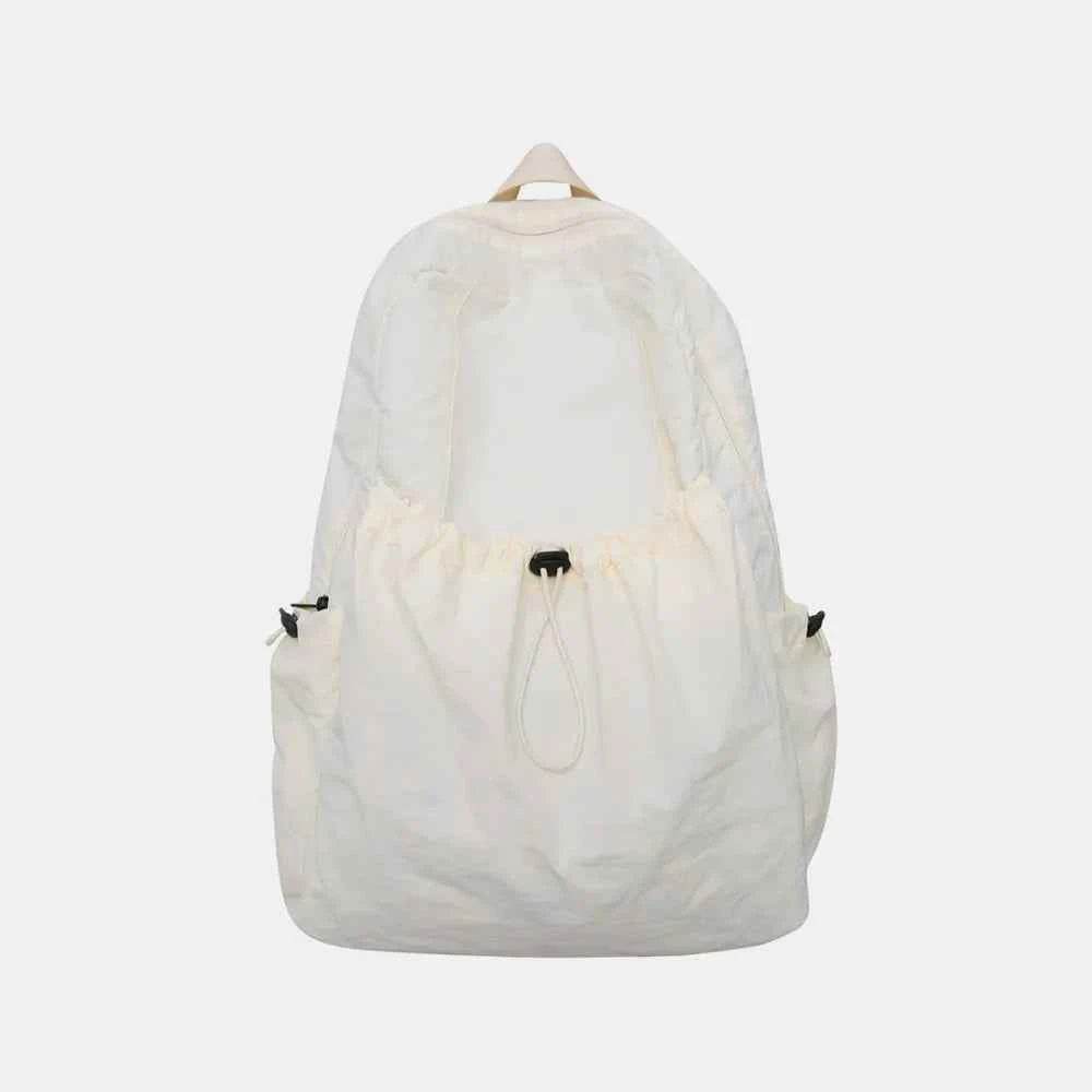 Drawstring Nylon Backpack Bag Ivory One Size for a perfect OOTD – dress to impress outfits from Amexza