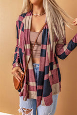 Plaid Open Front Cardigan for a perfect OOTD – dress to impress outfits from Amexza
