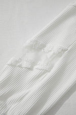 Lace Detail Drop Sleeve Ribbed Top for a perfect OOTD – dress to impress outfits from Amexza