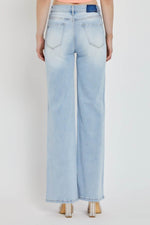 RISEN Full Size Wide Leg V Dipped Front Waist Jeans - Amexza
