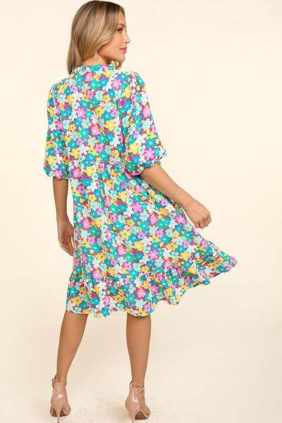 Haptics Bubble Sleeve Floral Ruffled Dress for a perfect OOTD – dress to impress outfits from Amexza