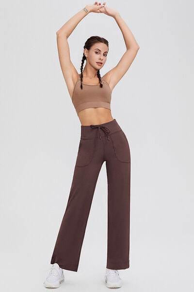 Basic Bae Full Size Drawstring High Waist Pants with Pockets - Amexza