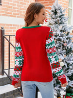 Christmas Tree Graphic Round Neck Sweater for a perfect OOTD – dress to impress outfits from Amexza