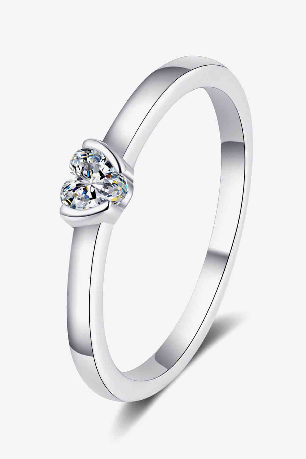 Heart-Shaped Moissanite Solitaire Ring for a perfect OOTD – dress to impress outfits from Amexza