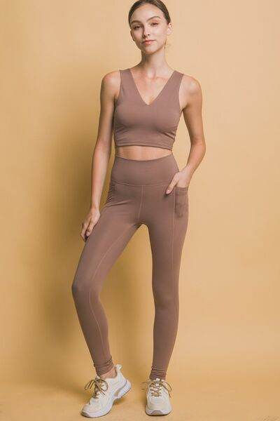 Love Tree High Waist Leggings with Side Pockets - Amexza