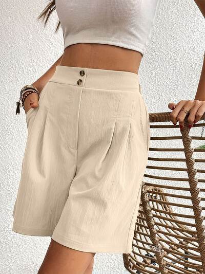 Pocketed Half Elastic Waist Shorts for a perfect OOTD – dress to impress outfits from Amexza