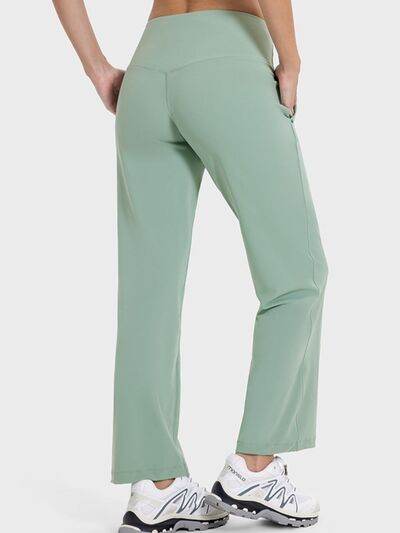 Millennia Pocketed High Waist Active Pants - Amexza