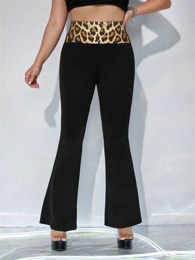 Leopard High Waist Flare Pants for a perfect OOTD – dress to impress outfits from Amexza