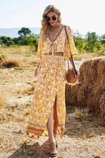 Printed Half Sleeve Top and Slit Skirt Set for a perfect OOTD – dress to impress outfits from Amexza