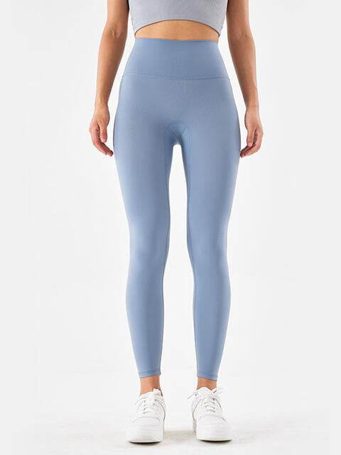 Wide Waistband Sports Leggings Misty Blue for a perfect OOTD – dress to impress outfits from Amexza