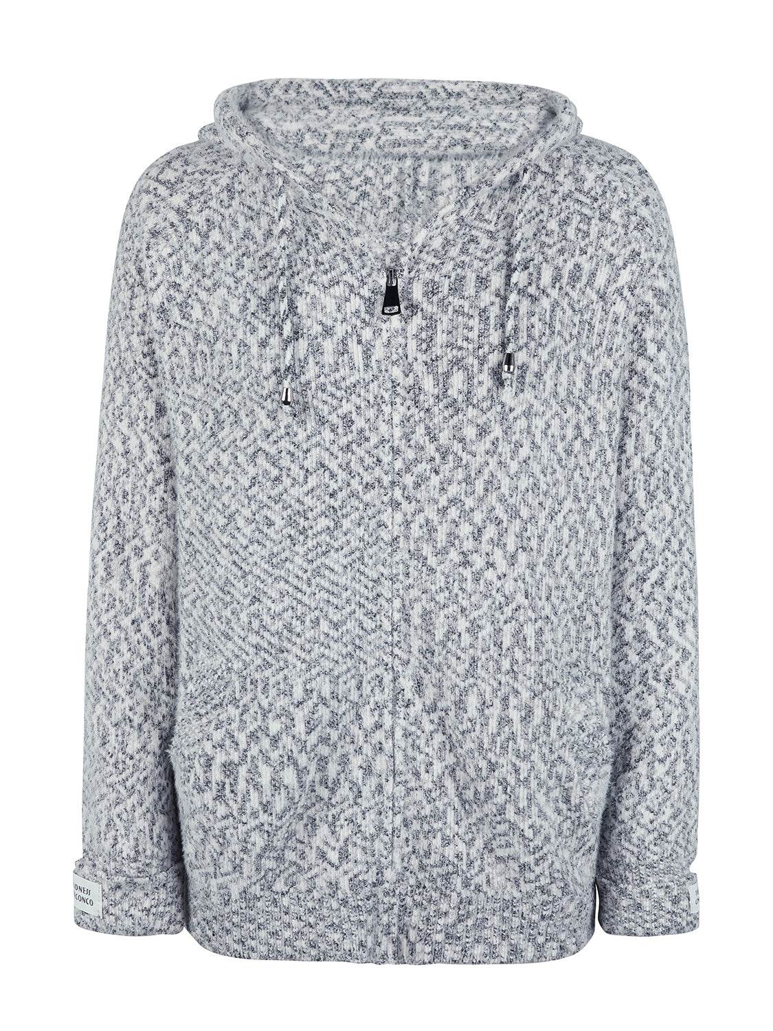 Zip-Up Hooded Sweater - Amexza