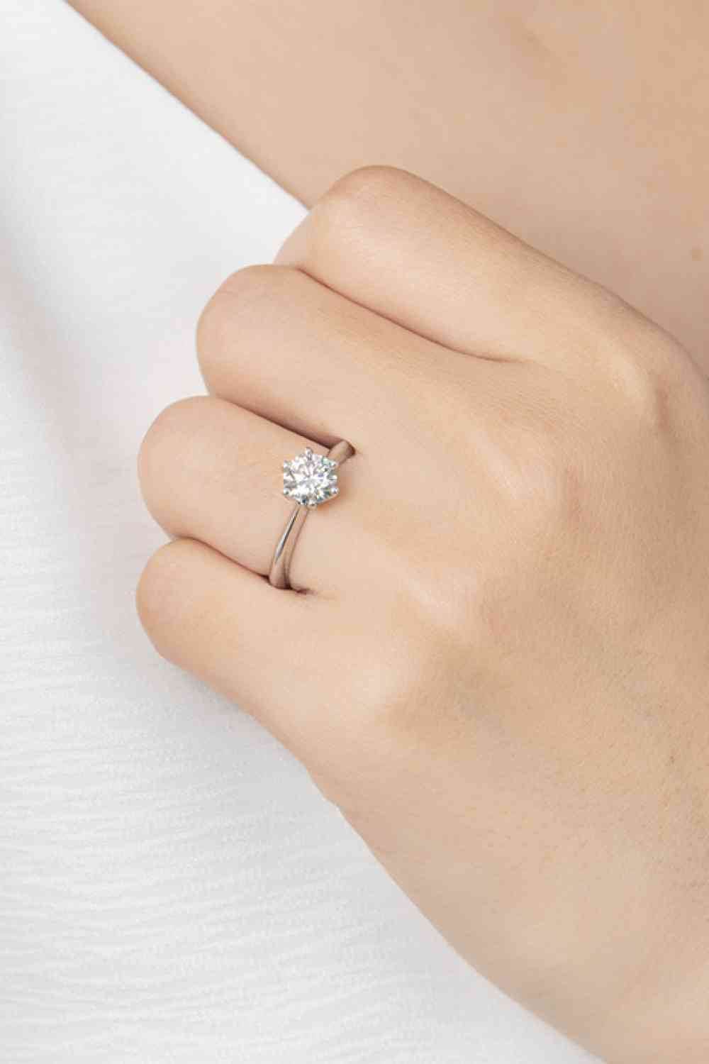 Wonderful Life 1 Carat Moissanite Platinum-Plated Ring Silver for a perfect OOTD – dress to impress outfits from Amexza