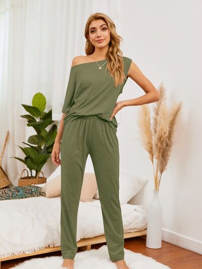 Boat Neck Top and Pants Lounge Set for a perfect OOTD – dress to impress outfits from Amexza