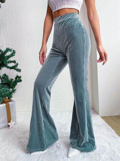 High Waist Flare Pants - Amexza