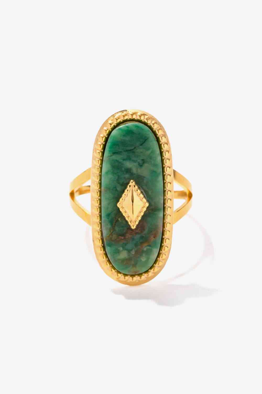 Natural Stone Copper Ring Green One Size for a perfect OOTD – dress to impress outfits from Amexza