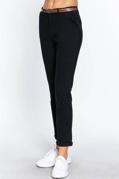 ACTIVE BASIC Cotton-Span Twill Straight Pants for a perfect OOTD – dress to impress outfits from Amexza