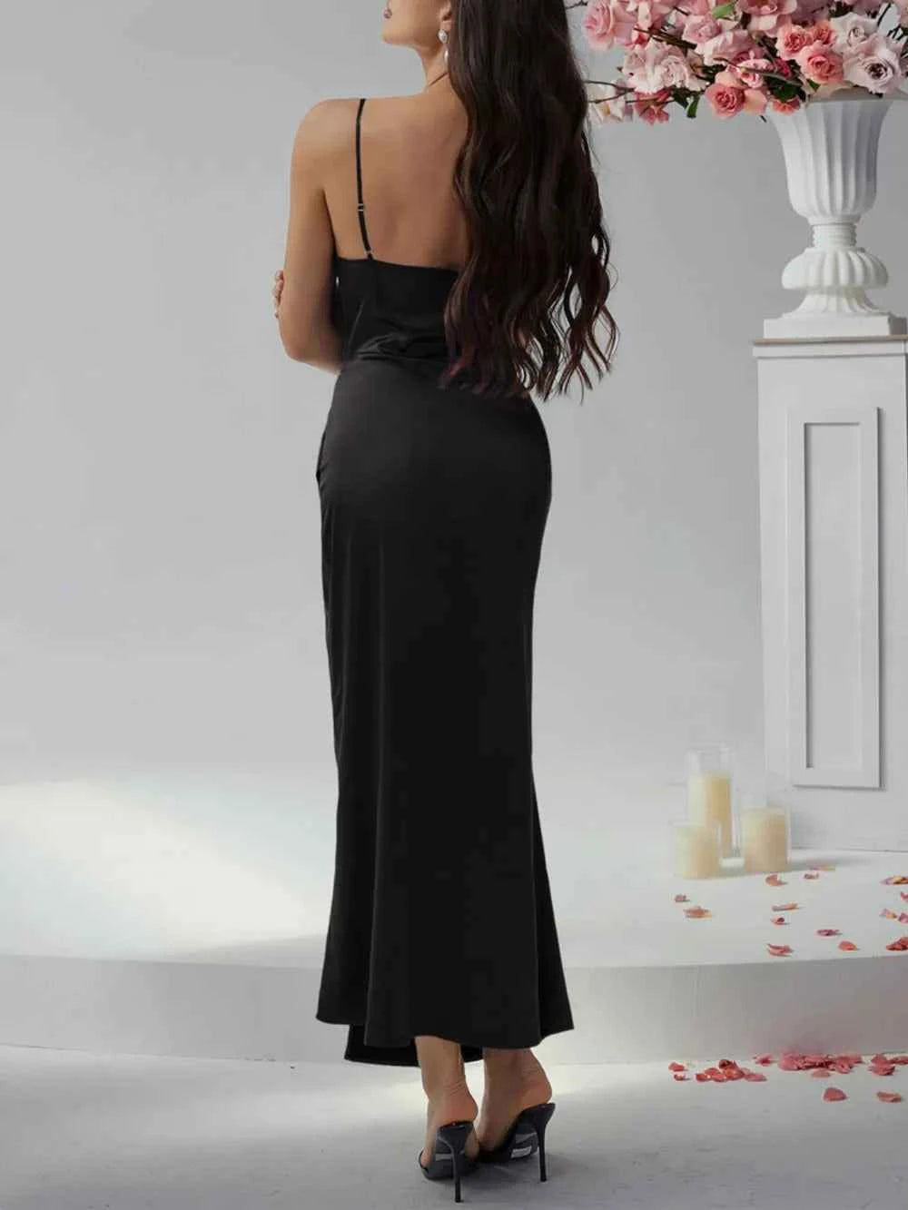 Devine Slit Ruched Maxi Cami Dress