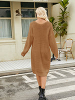 V-Neck Long Sleeve Sweater Dress for a perfect OOTD – dress to impress outfits from Amexza