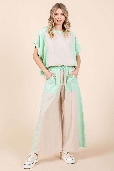 Mittoshop Color Block Wide Leg Pants for a perfect OOTD – dress to impress outfits from Amexza