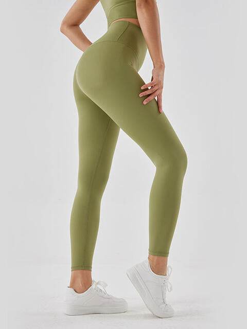 Wide Waistband Sports Leggings Matcha Green for a perfect OOTD – dress to impress outfits from Amexza