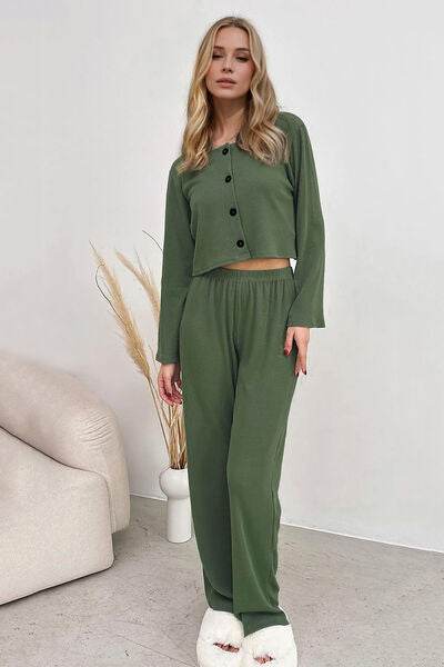 Basic Bae Buttery-Soft Round Neck Tank, Cardigan and Pants Set for a perfect OOTD – dress to impress outfits from Amexza