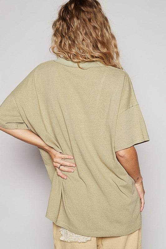 POL V-Neck Half Sleeve T-Shirt - Amexza