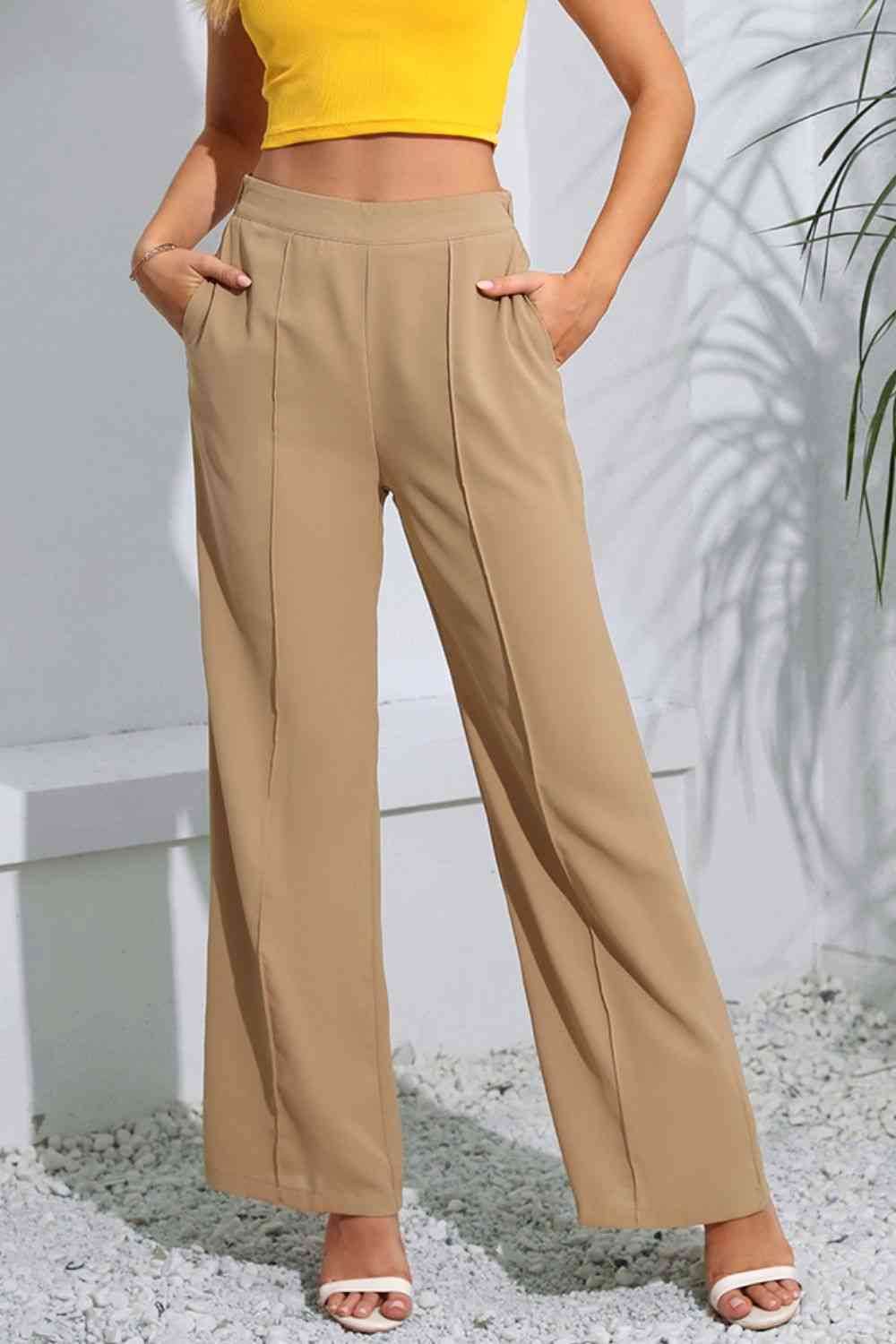 Long Pants with Pockets Tan for a perfect OOTD – dress to impress outfits from Amexza