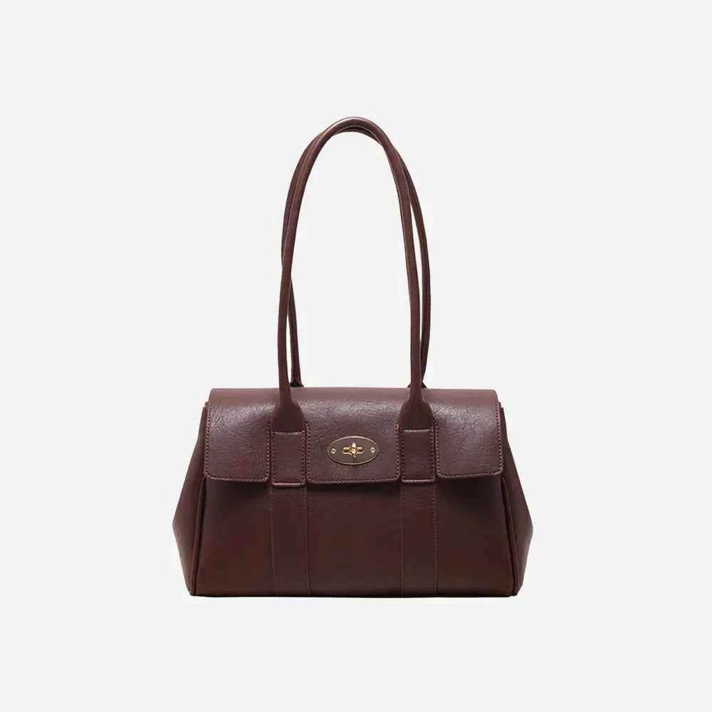 PU Leather Shoulder Bag Chocolate One Size for a perfect OOTD – dress to impress outfits from Amexza