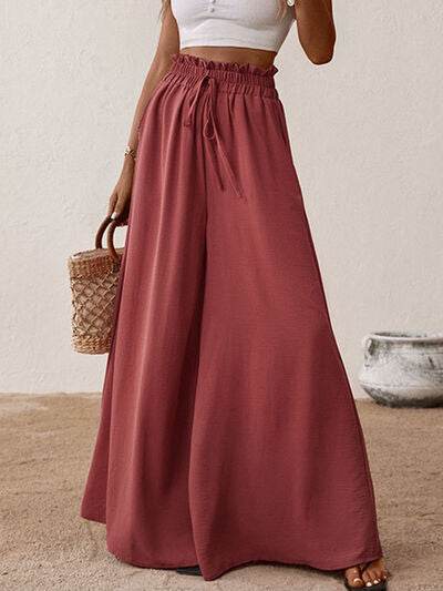 Perfee Frill Tied Wide Leg Pants for a perfect OOTD – dress to impress outfits from Amexza