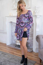 White Birch Printed Long Sleeve Mini Dress with Short Liner for a perfect OOTD – dress to impress outfits from Amexza