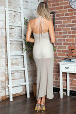 Crochet Flower Halter Neck Knit Dress for a perfect OOTD – dress to impress outfits from Amexza