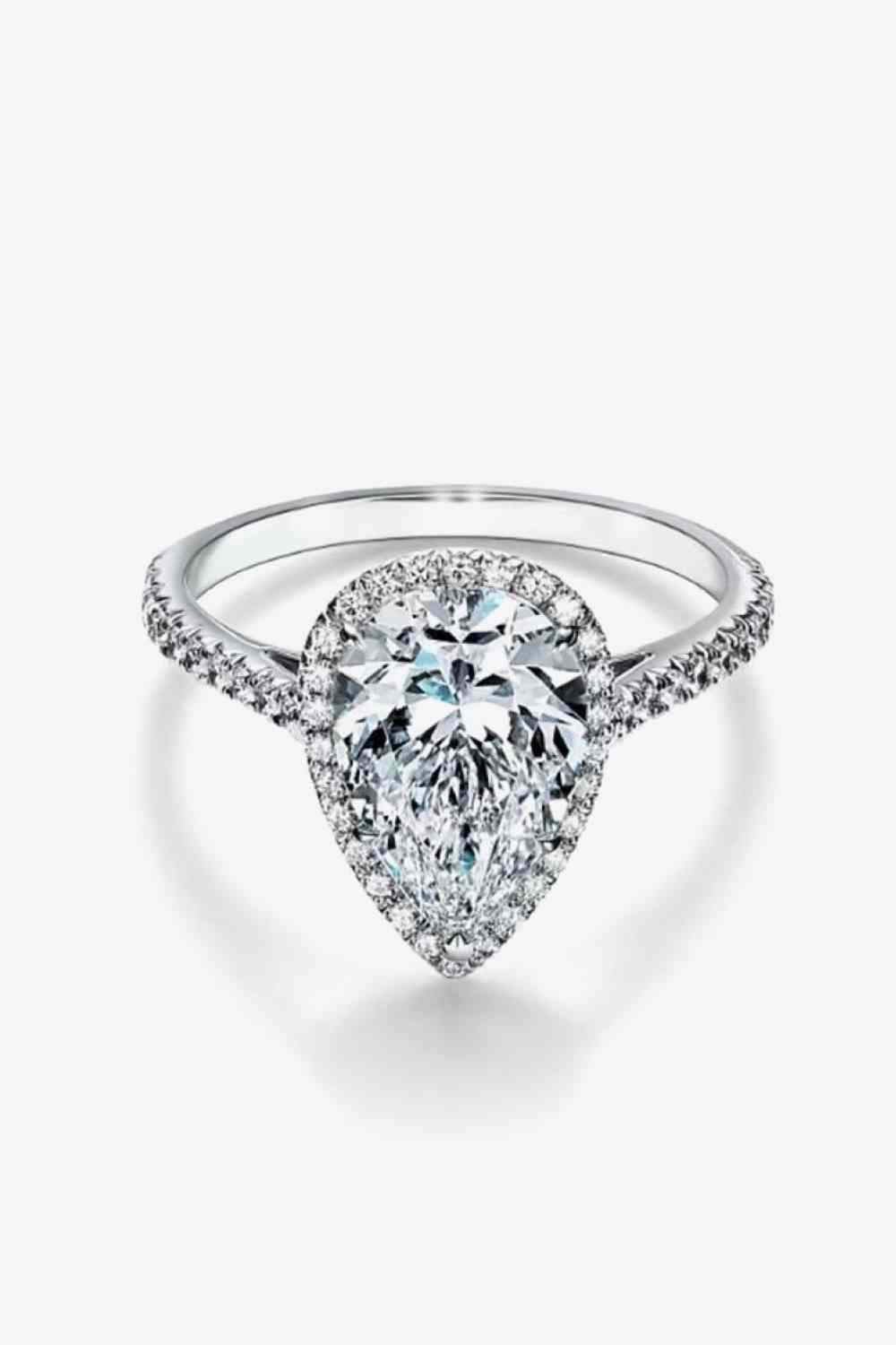 2 Carat Moissanite Teardrop Cluster Ring Silver for a perfect OOTD – dress to impress outfits from Amexza