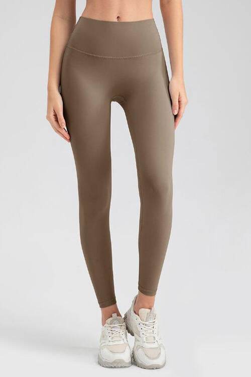 Wide Waistband Sport Leggings Camel for a perfect OOTD – dress to impress outfits from Amexza