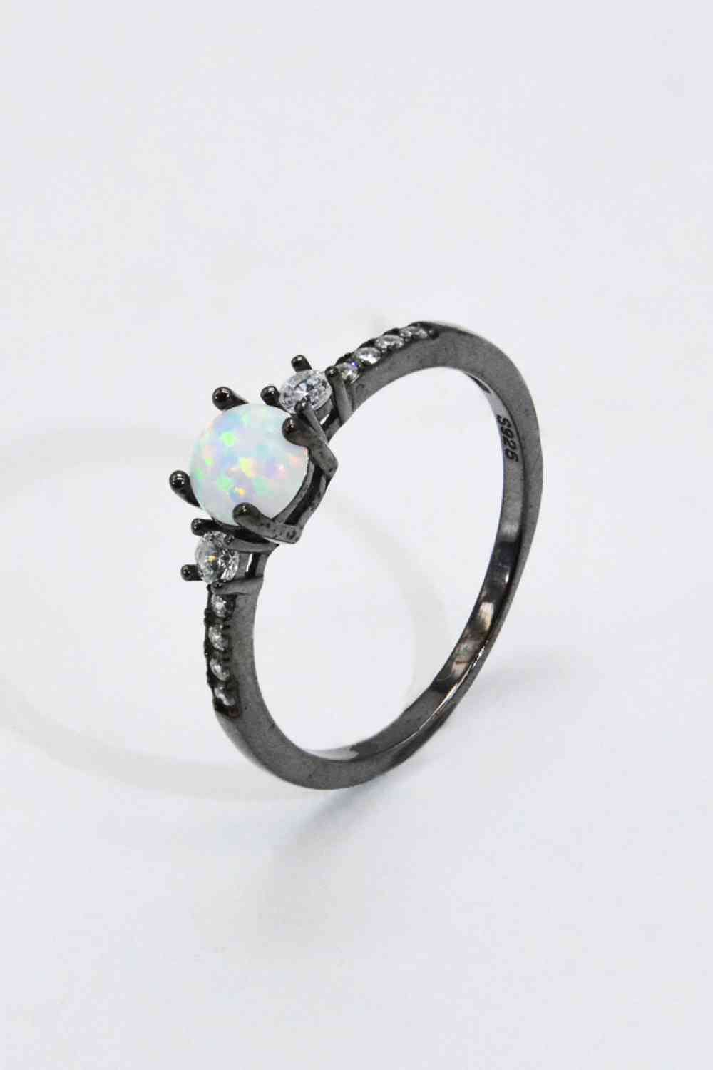 925 Sterling Silver Round Opal Ring for a perfect OOTD – dress to impress outfits from Amexza