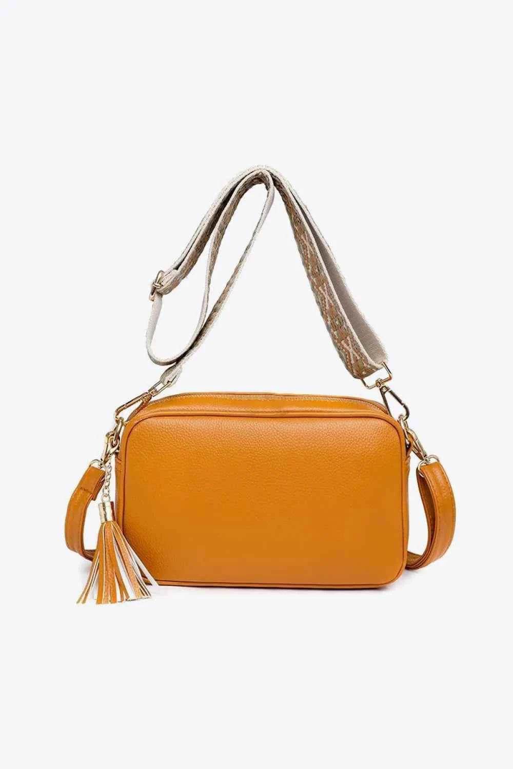PU Leather Tassel Crossbody Bag Orange One Size for a perfect OOTD – dress to impress outfits from Amexza