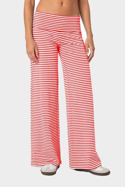 Striped Wide Leg Pants Coral for a perfect OOTD – dress to impress outfits from Amexza