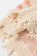 Distressed Trim Leopard V-Neck Sweater for a perfect OOTD – dress to impress outfits from Amexza